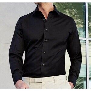 David Donahue Super Fine Twill 100% Pima Cotton Dress Shirt Size: XL